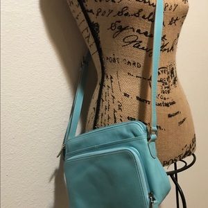 👜LEVENGER baby blue roomy purse NWOT